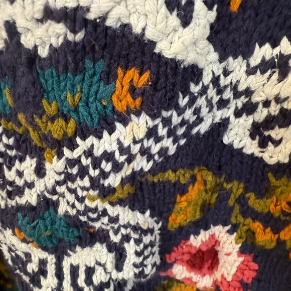 VTG Reference Point Floral‎ Sweater Sz L Cottagecore Fair Isle Coastal Grandma - Picture 4 of 6